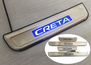 Çin Hyundai IX25 CRETA 2014 2015 için Dayanıklı LED Mavi Işık Yan Kapı Eşik Plakaları Tedarikçi